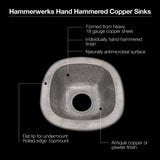 Houzer 13" Copper Flat Lip Hammerwerks Bar/Prep Sink, Pewter, HW-SCH2BF - The Sink Boutique