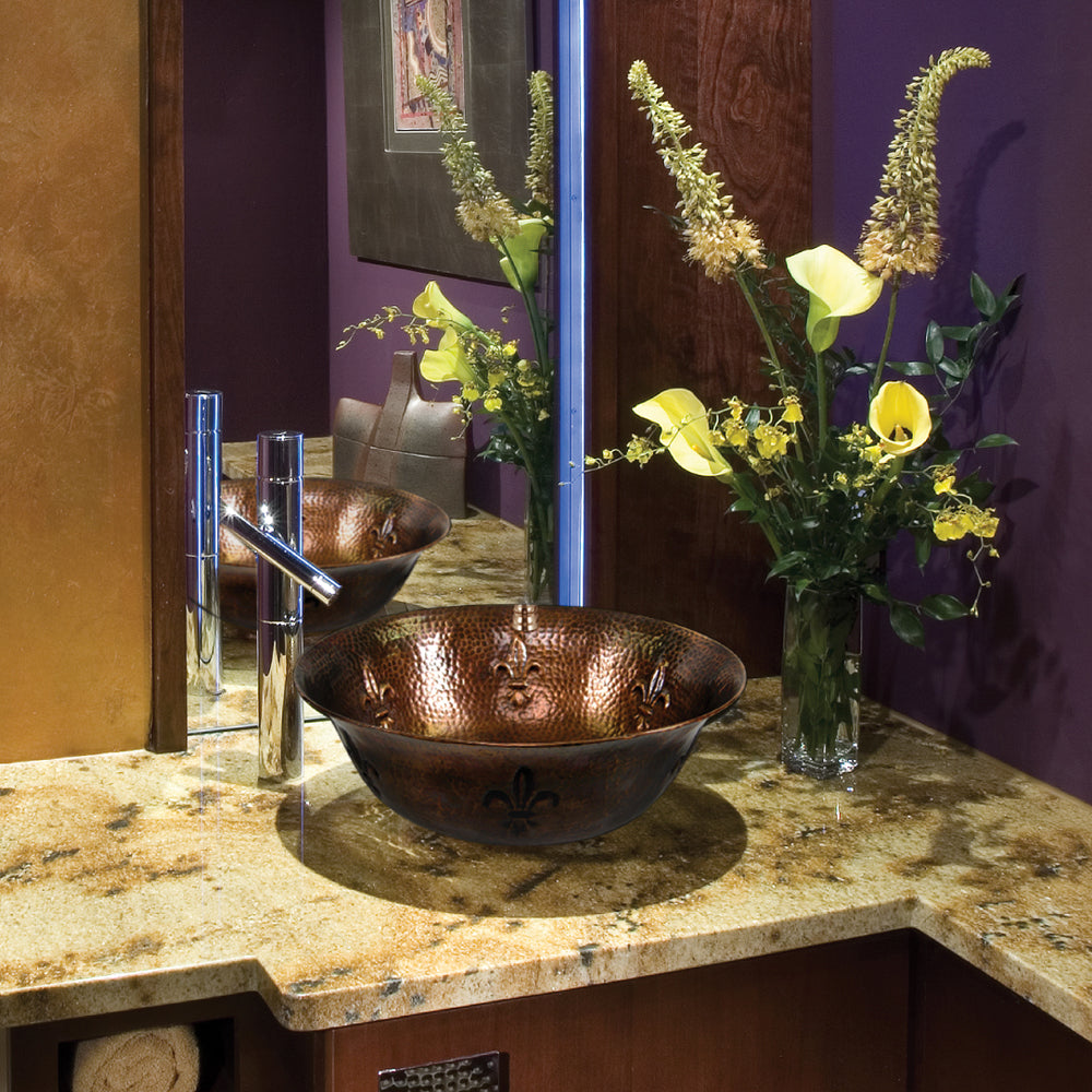 Houzer 16" Copper Bathroom Vessel Sink, HW-TEL1V - The Sink Boutique