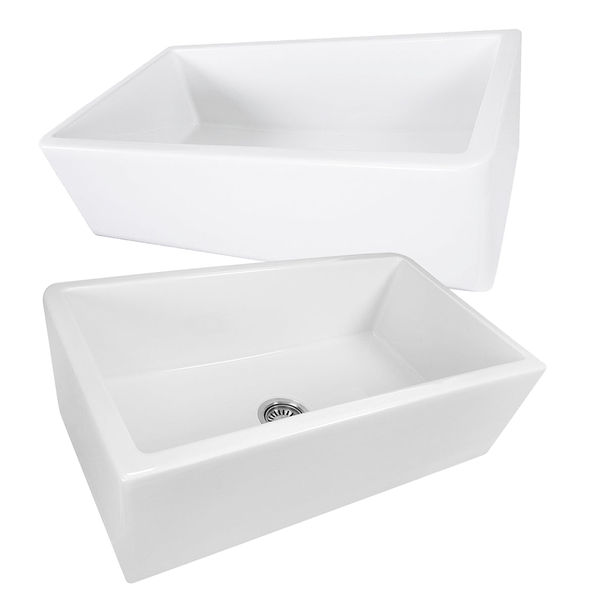 Nantucket Sinks Cape 33" Fireclay Farmhouse Sink, White, Harwich-33 - The Sink Boutique