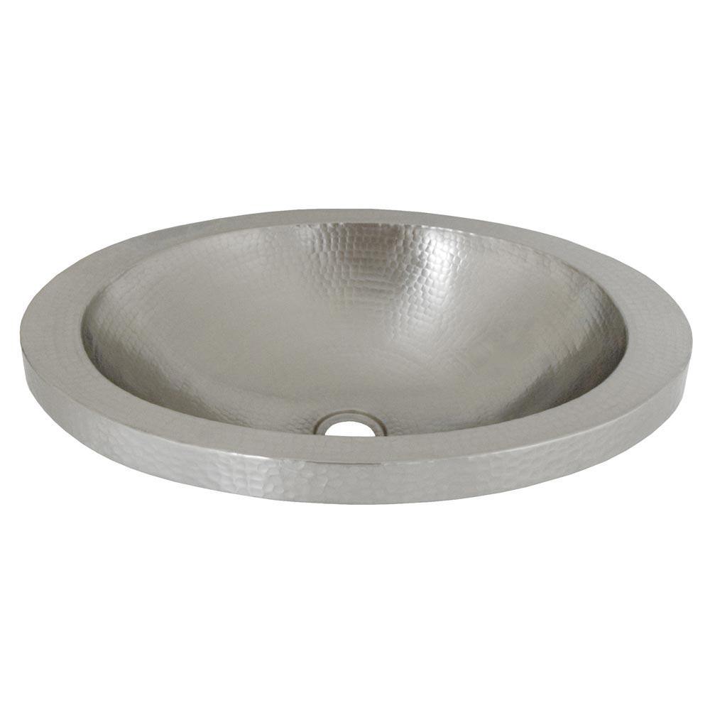 Native Trails Hibiscus 21" Oval Nickel Bathroom Sink, Brushed Nickel, CPS543