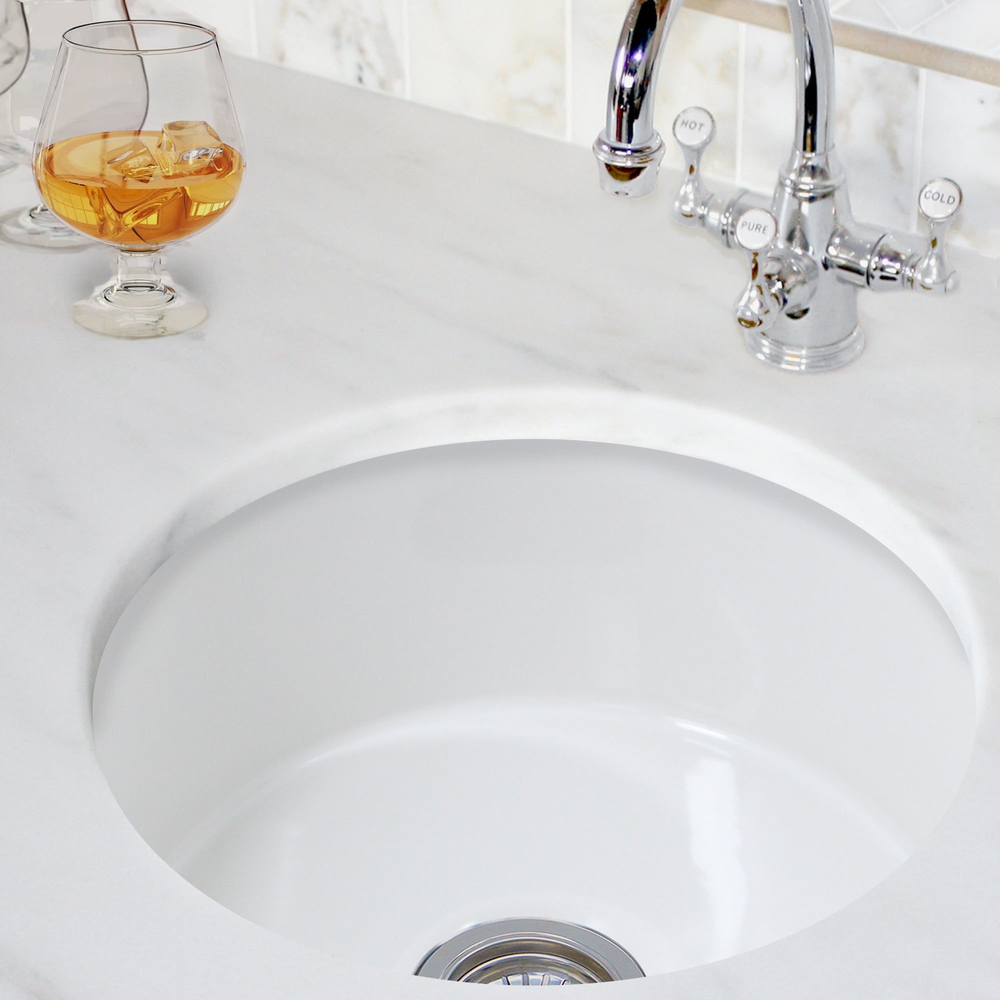 Nantucket Sinks Cape 18" Fireclay Kitchen Sink, White, Hyannis-18