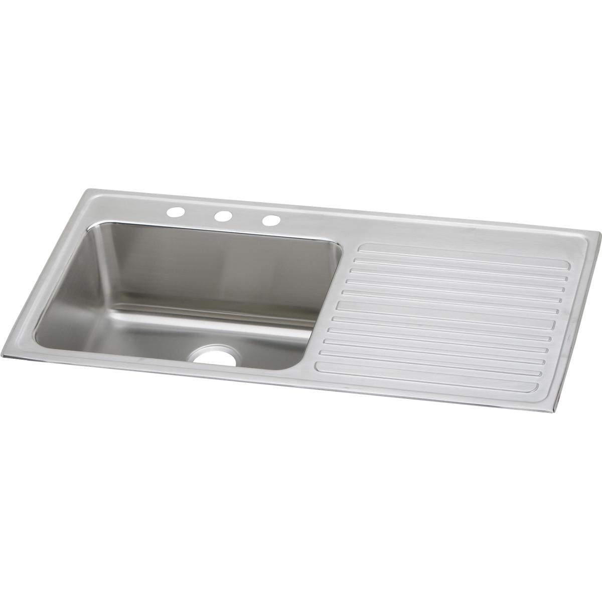 Elkay Lustertone Classic 43" Stainless Steel Kitchen Sink, Lustrous Satin, ILGR4322L1