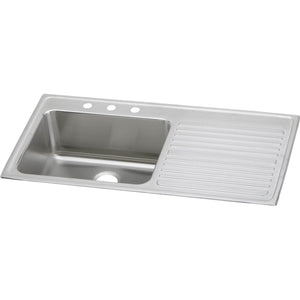 Alternate Image for Elkay Lustertone Classic 43" Stainless Steel Kitchen Sink, 18 Gauge, Lustrous Satin, ILGR4322L3