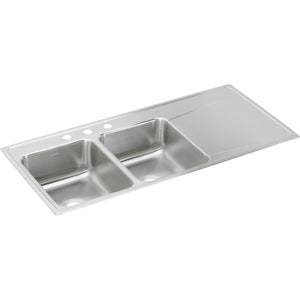 Alternate Image for Elkay Lustertone Classic 48" Stainless Steel Kitchen Sink, 50/50 Double Bowl, 18 Gauge, Lustrous Satin, 4 Faucet Hole, ILR4822L4
