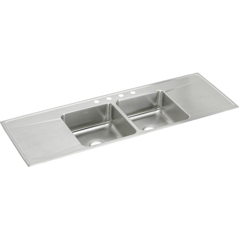 Elkay Lustertone Classic 66" Stainless Steel Kitchen Sink, 50/50 Double Bowl, Lustrous Satin, ILR6622DD4