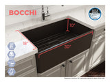 BOCCHI Classico 30" Fireclay Farmhouse Apron Single Bowl Kitchen Sink, Matte Brown, 1138-025-0120