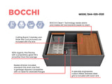 BOCCHI Contempo 30" Fireclay Workstation Farmhouse Sink with Accessories, Matte Dark Gray, 1344-020-0120