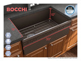 BOCCHI Vigneto 30" Fireclay Farmhouse Apron Single Bowl Kitchen Sink, Matte Brown, 1347-025-0120