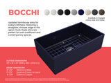 BOCCHI Contempo 33" Fireclay Farmhouse Apron Single Bowl Kitchen Sink, Sapphire Blue, 1352-010-0120