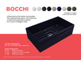 BOCCHI Vigneto 33" Fireclay Farmhouse Apron Single Bowl Kitchen Sink, Sapphire Blue, 1353-010-0120