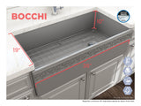 BOCCHI Vigneto 36" Fireclay Farmhouse Apron Single Bowl Kitchen Sink, Matte Gray, 1355-006-0120