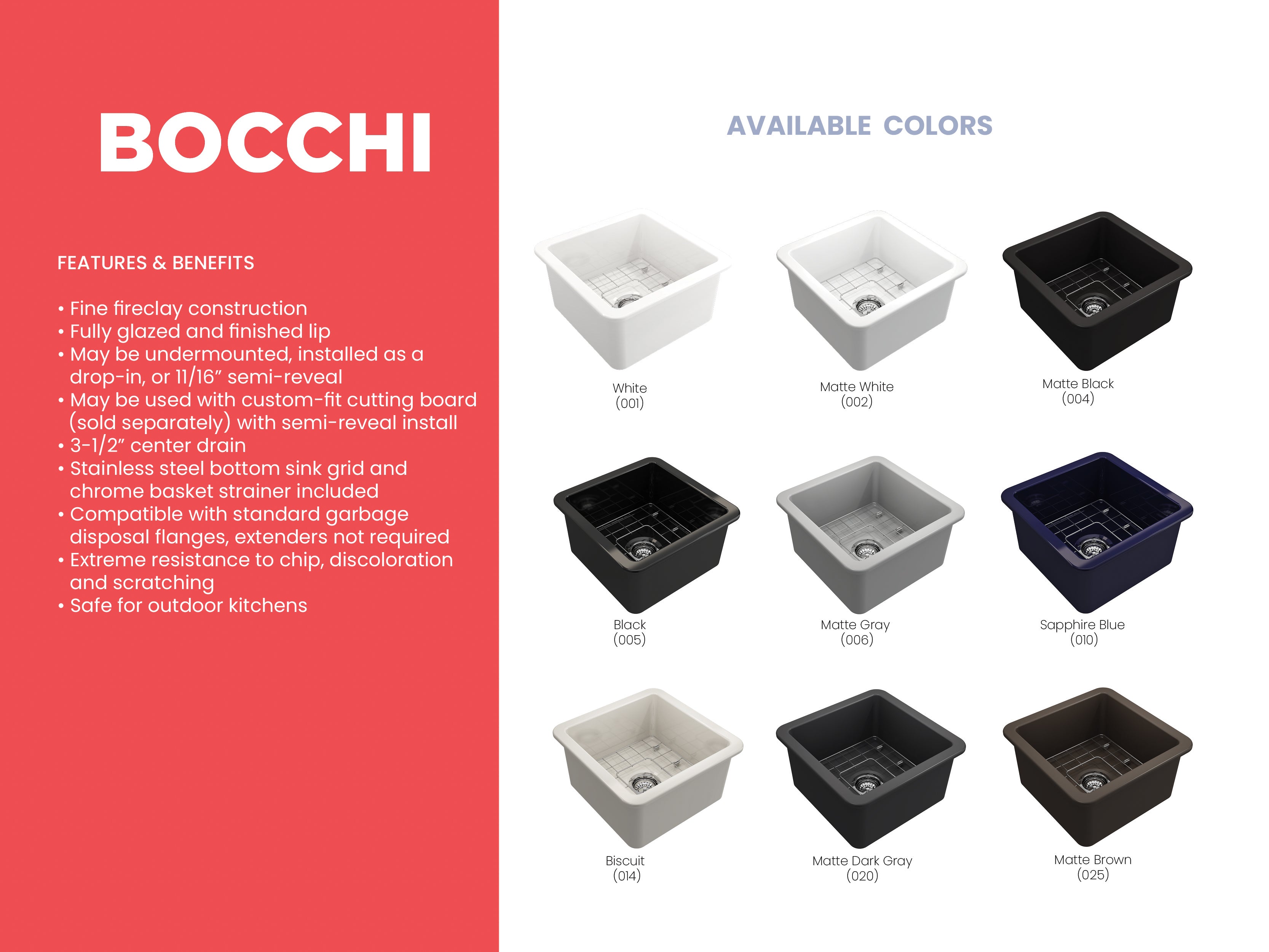 BOCCHI Sotto 18" Fireclay Undermount Single Bowl Bar Sink with Protective Bottom Grid and Strainer, Matte Dark Gray, 1359-020-0120