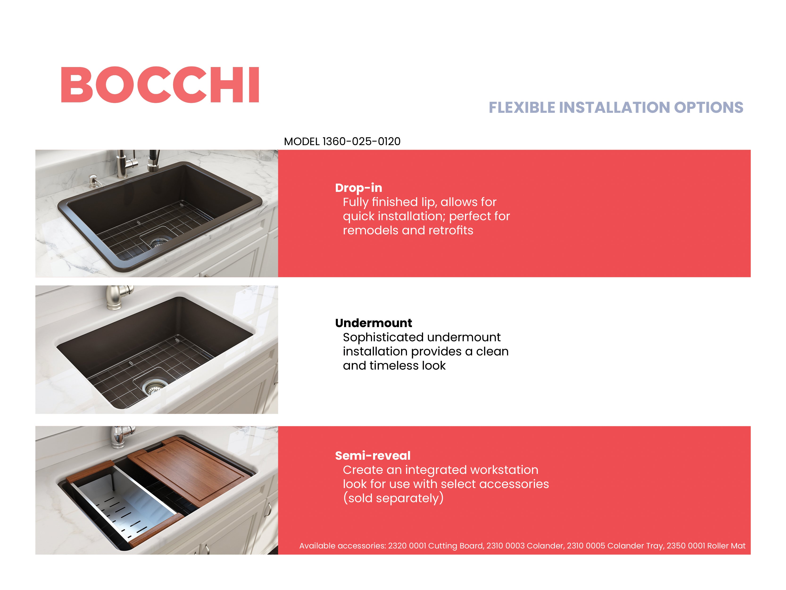 BOCCHI Sotto 27" Fireclay Dual Mount Single Bowl Kitchen Sink, Matte Brown, 1360-025-0120