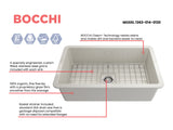 BOCCHI Sotto 32" Fireclay Undermount Single Bowl Kitchen Sink, Biscuit, 1362-014-0120