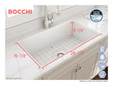 BOCCHI Sotto 32" Fireclay Undermount Single Bowl Kitchen Sink, Biscuit, 1362-014-0120