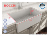 BOCCHI Aderci Ultra-Slim 30" Fireclay Farmhouse Sink, Matte White, 1481-002-0120