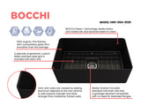 BOCCHI Aderci Ultra-Slim 30" Fireclay Farmhouse Sink, Matte Black, 1481-004-0120