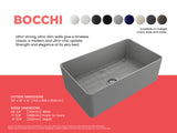 BOCCHI Aderci Ultra-Slim 30" Fireclay Farmhouse Sink, Matte Gray, 1481-006-0120