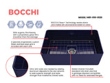 BOCCHI Aderci Ultra-Slim 30" Fireclay Farmhouse Sink, Sapphire Blue, 1481-010-0120