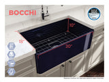 BOCCHI Aderci Ultra-Slim 30" Fireclay Farmhouse Sink, Sapphire Blue, 1481-010-0120
