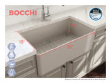 BOCCHI Aderci Ultra-Slim 30" Fireclay Farmhouse Sink, Biscuit, 1481-014-0120