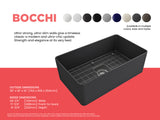 BOCCHI Aderci Ultra-Slim 30" Fireclay Farmhouse Sink, Matte Dark Gray, 1481-020-0120