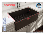 BOCCHI Aderci Ultra-Slim 30" Fireclay Farmhouse Sink, Matte Brown, 1481-025-0120