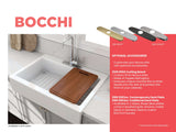 BOCCHI Nuova 34" Fireclay Retrofit Drop-In Farmhouse Sink with Accessories, Matte White, 1500-002-0127