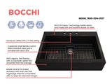 BOCCHI Nuova 34" Fireclay Retrofit Drop-In Farmhouse Sink with Accessories, Matte Black, 1500-004-0127