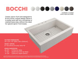 BOCCHI Nuova 34" Fireclay Retrofit Drop-In Farmhouse Sink with Accessories, Biscuit, 1500-014-0127
