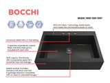 BOCCHI Nuova 34" Fireclay Retrofit Drop-In Farmhouse Sink with Accessories, Matte Dark Gray, 1500-020-0127
