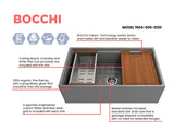 BOCCHI Contempo 33" Fireclay Workstation Farmhouse Sink with Accessories, Matte Gray, 1504-006-0120