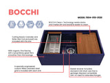 BOCCHI Contempo 33" Fireclay Workstation Farmhouse Sink with Accessories, Sapphire Blue, 1504-010-0120