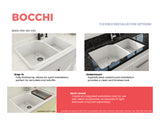 BOCCHI Sotto 33" Dual Mount Fireclay Kitchen Sink with Accessories, 60/40 Double Bowl, Matte White, 1506-002-0120