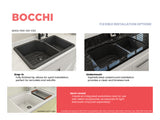 BOCCHI Sotto 33" Dual Mount Fireclay Kitchen Sink with Accessories, 60/40 Double Bowl, Matte Dark Gray, 1506-020-0120