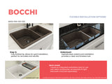 BOCCHI Sotto 33" Dual Mount Fireclay Kitchen Sink with Accessories, 60/40 Double Bowl, Matte Brown, 1506-025-0120