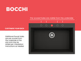 BOCCHI Campino Uno 33" Dual Mount Composite Granite Kitchen Sink, Matte Black, 1604-504-0126