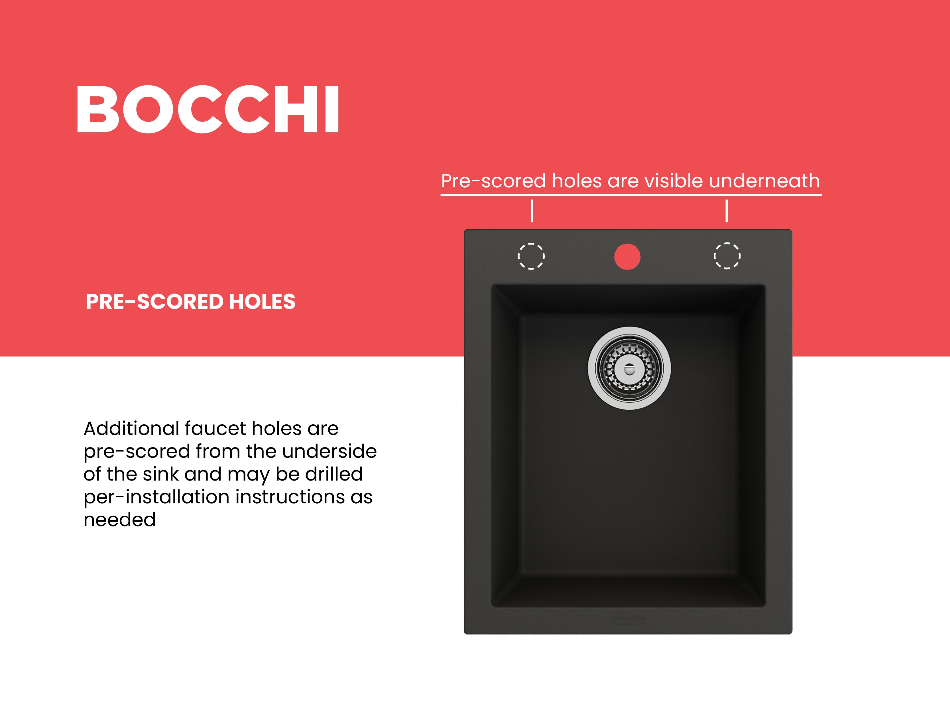 BOCCHI Campino Uno 16" Rectangle Composite Granite Bar/Prep Sink, Matte Black, 1608-504-0126
