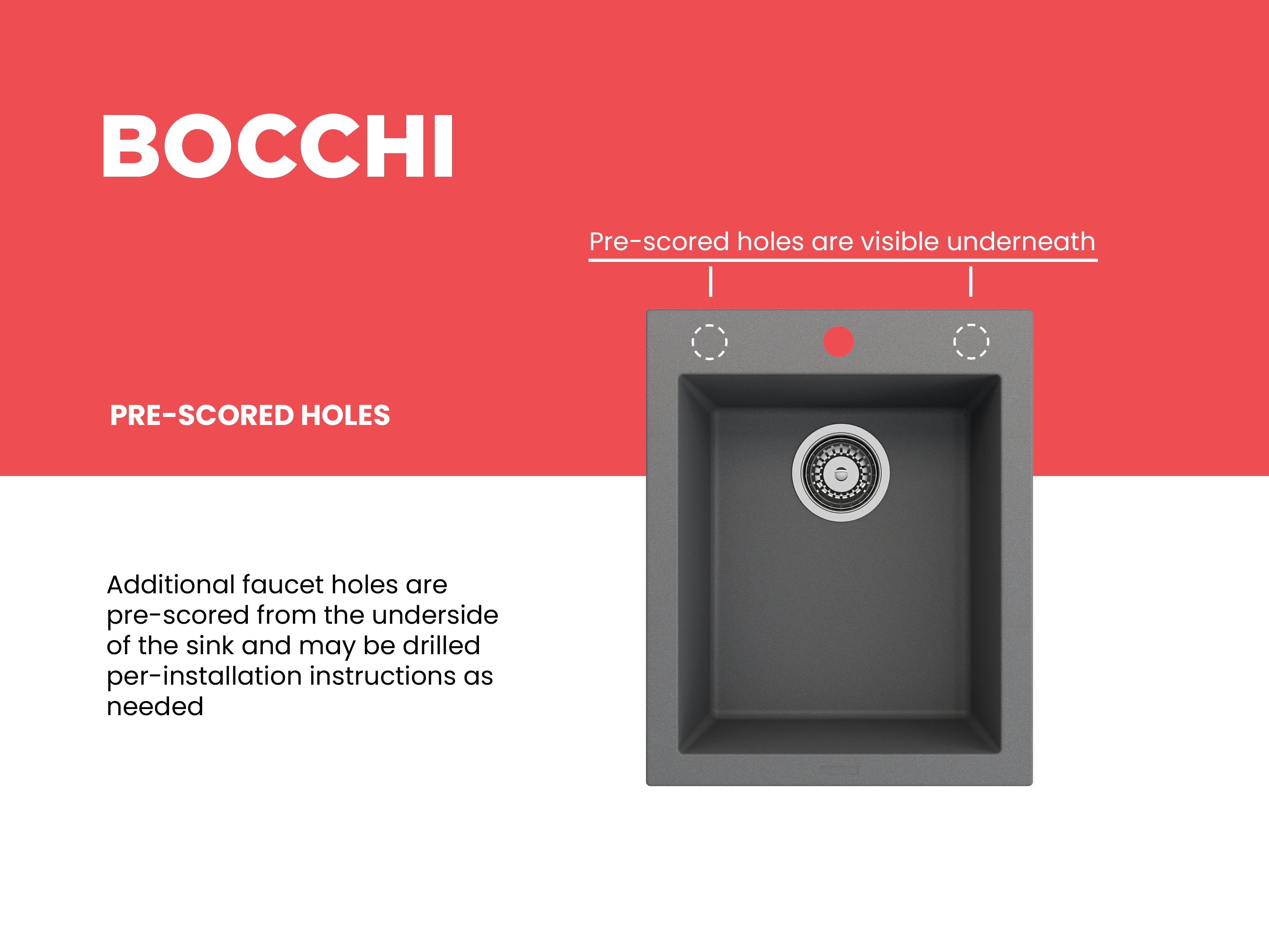 BOCCHI Campino Uno 16" Rectangle Composite Granite Bar/Prep Sink, Concrete Gray, 1608-506-0126