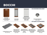 BOCCHI Baveno Lux 33" Dual Mount Granite Workstation Kitchen Sink Kit with Accessories, Metallic Black, 1616-505-0126