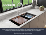 BOCCHI Baveno Lux 33" Dual Mount Granite Workstation Kitchen Sink Kit with Accessories, Metallic Black, 1616-505-0126