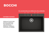 BOCCHI Campino Uno 27" Dual Mount Granite Kitchen Sink Kit, Matte Black, 1634-504-0126