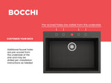 BOCCHI Campino Uno 27" Dual Mount Granite Kitchen Sink Kit, Metallic Black, 1634-505-0126
