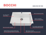 BOCCHI Campino Uno 27" Dual Mount Granite Kitchen Sink Kit, Milk White, 1634-507-0126