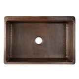 Premier Copper Products 33" Copper Farmhouse Sink, Oil Rubbed Bronze and Nickel, KASDB33229G-NB - The Sink Boutique
