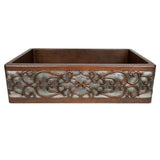 Premier Copper Products 33" Copper Farmhouse Sink, Oil Rubbed Bronze and Nickel, KASDB33229S-NB - The Sink Boutique