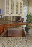 Premier Copper Products 33" Copper Farmhouse Sink, Oil Rubbed Bronze, KASDB33229 - The Sink Boutique