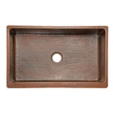 Premier Copper Products 35" Copper Farmhouse Sink, Oil Rubbed Bronze, KASDB35229 - The Sink Boutique