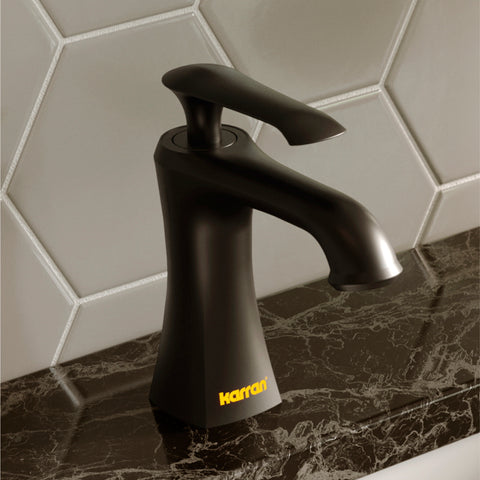Karran Woodburn 1.2 GPM Single Lever Handle Lead-free Brass ADA Bathroom Faucet, Basin, Matte Black, KBF410MB