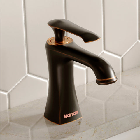 Karran Woodburn 1.2 GPM Single Lever Handle Lead-free Brass ADA Bathroom Faucet, Basin, Oil Rubbed Bronze, KBF410ORB